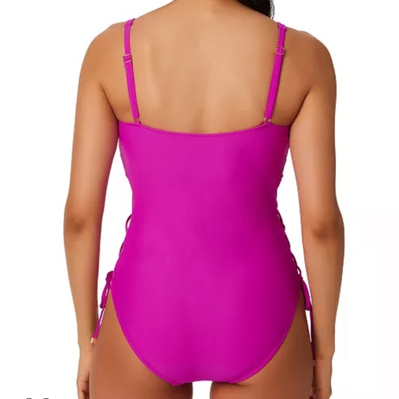 Women’s one piece swimsuit,  NEON ORCHID - Picture 2 of 3